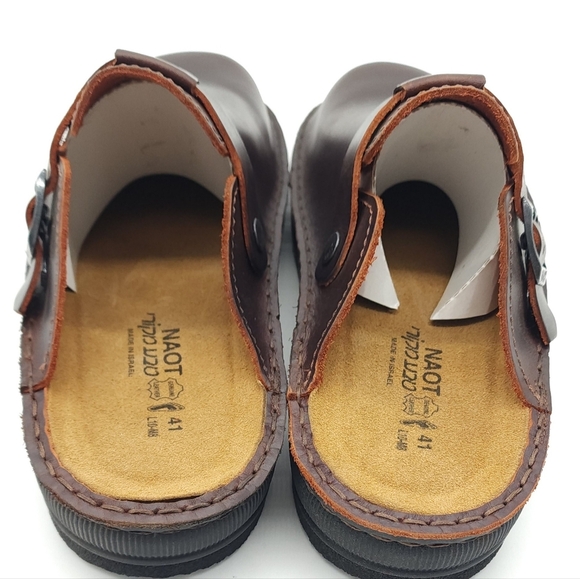 Naot Fiord Women's Buffalo Leather Clogs Slip On Cork Footbed Size 10 - Picture 9 of 10